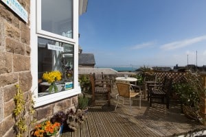 View of the St Ives bay from the sun terrace